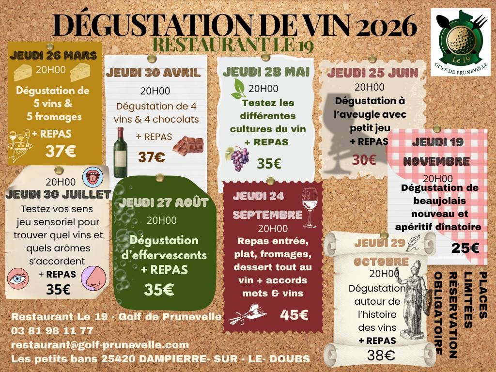 évènements - Le 19 - restaurant DAMPIERRE-SUR-LE-DOUBS - Restaurant Bavans - top restaurant DAMPIERRE-SUR-LE-DOUBS
