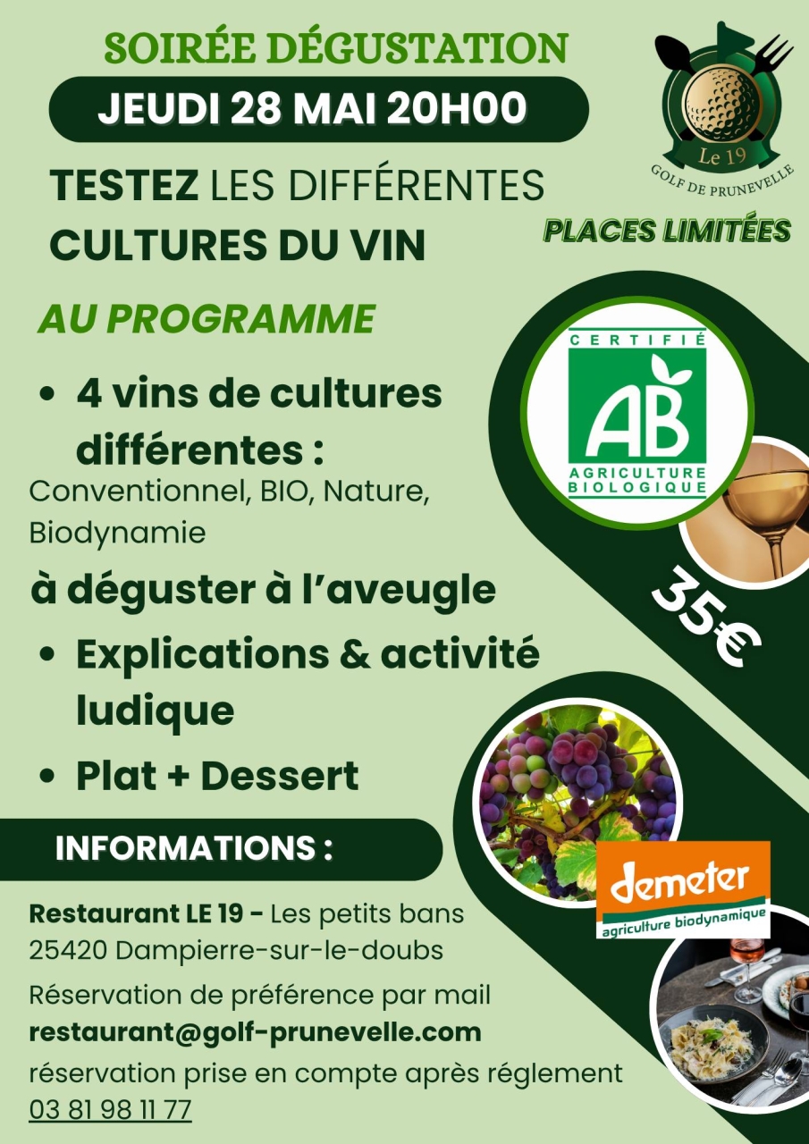 Le 19 - restaurant DAMPIERRE-SUR-LE-DOUBS - Restaurant du golf de Prunevelle